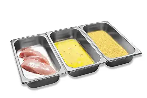 Edelstahl Panier-Set von Supremery, 3-teilig, für schnelles Panieren