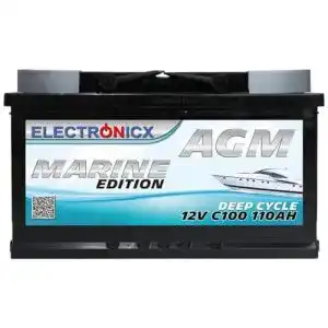AGM-Batterie 110Ah Electronicx 12V für Marine und Camping
