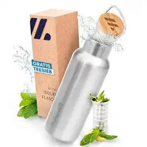 Thermoflasche aus Edelstahl mit Teesieb und 1L Fassungsvermögen