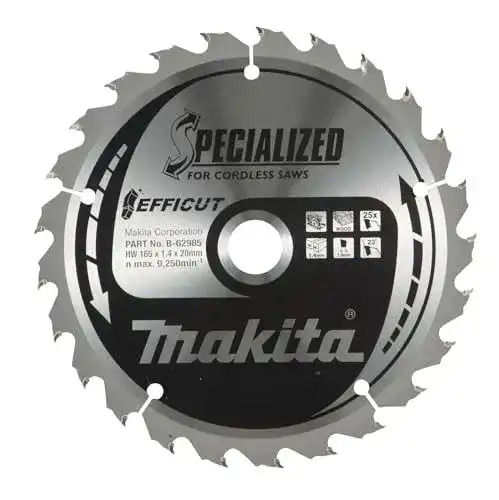 Makita Efficut Sägeblatt 165×20 mm für Akku Handkreissägen