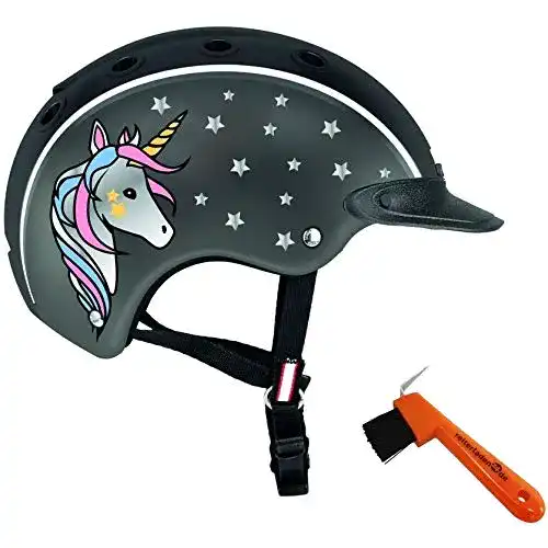 Casco Kinder Reithelm NORI Einhorn schwarz/grau für Kinder