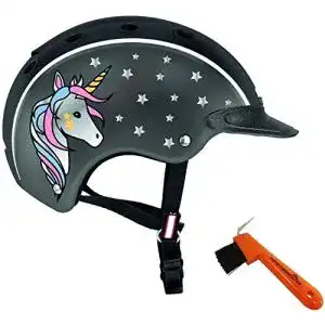 Reithelm Casco Kinder NorI Einhorn Schwarz/Grau XS (50-52cm)