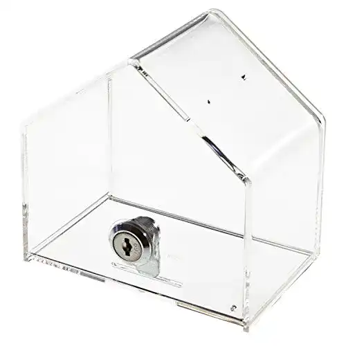 Spendenbox HMF 46911 aus Acryl, Aktionsbox in Hausform, 13,8 x 12,5 x 9 cm
