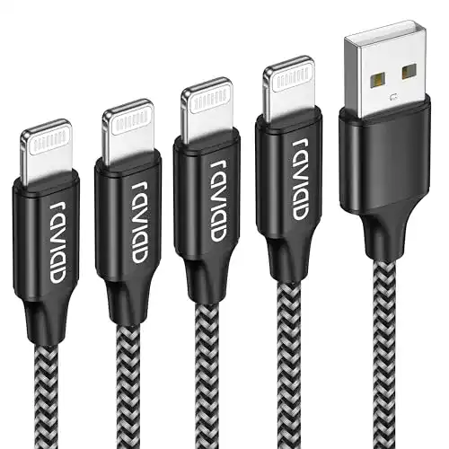 Lightning-Kabel RAVIAD iPhone Ladekabel, 4-Pack