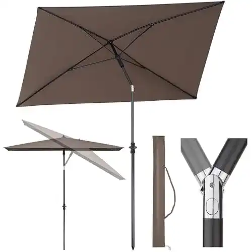 Rechteckiger Sonnenschirm Sekey 210 x 140 cm für Balkon und Terrasse