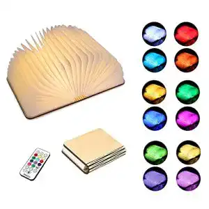 Buchlampe Sanoto – Faltbare LED Leselampe in 12 Farben und Holzdesign