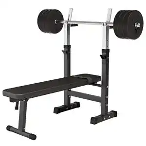Langhantelbank mit Hantelset von Gorilla Sports