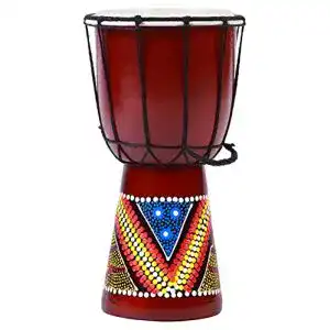 Djembe 30 cm für Kinder, bunt bemalte Trommel aus Mahagoni