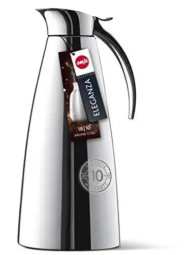 Emsa Eleganza Isolierkanne Edelstahl 1l mit Easy Open Verschluss