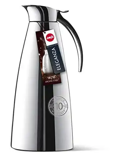 Emsa Eleganza Isolierkanne Edelstahl 1l mit Easy Open Verschluss