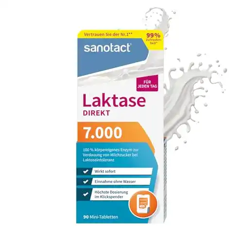 Laktase Tabletten Sanotact Laktase 7000 Direkt, 90 Mini-Tabletten
