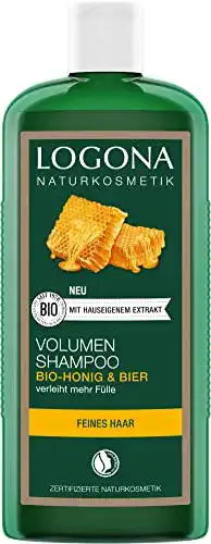 Volumen-Shampoo von Logona für feines Haar mit Bier und Bio-Honig