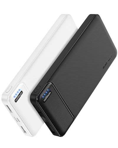 AsperX Power Bank 10000mAh im 2er Set, Slim und tragbar