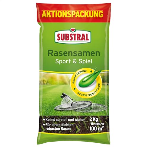 Substral Rasensamen Sport und Spiel – Schnellkeimende Rasensamenmischung