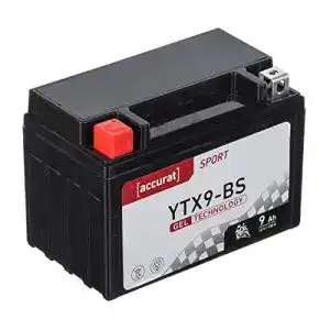 Accurat Motorradbatterie YTX9-BS, 12V, 9Ah – Wartungsfrei und Robust