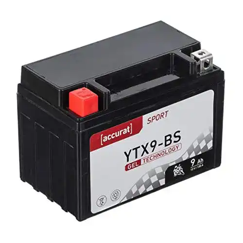 Accurat Motorradbatterie YTX9-BS, 12V, 9Ah – Wartungsfrei und Robust