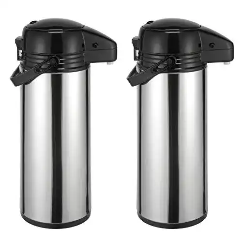 Pumpthermoskanne HAC24 2er Set Edelstahl für Kaffee und Tee