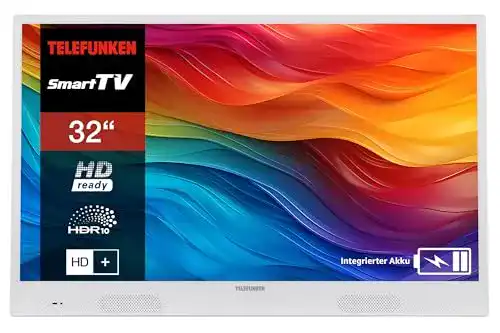 Telefunken 32 Zoll tragbarer Fernseher mit integriertem Akku