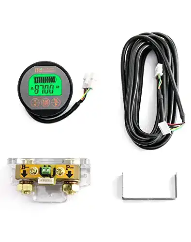 Batteriemonitor Qwork mit Voltmeter und Ammeter für Spannungen von 8V bis 80V