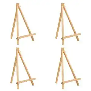 Tischstaffelei aus Holz im 4er Pack für kleine Kunstwerke und Dekoration