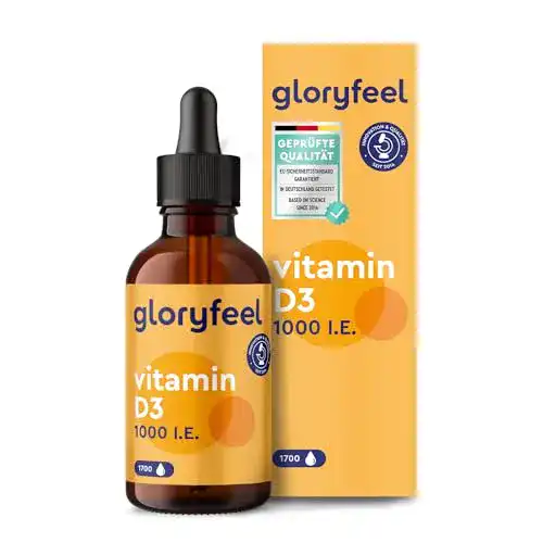 Vitamin D3 Tropfen 1000 I.E. in MCT-Öl – 50ml von Gloryfeel