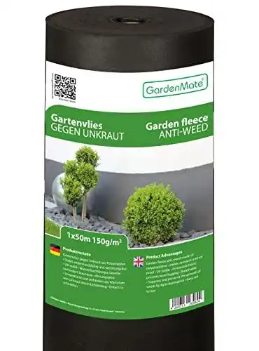 Unkrautvlies 150g Gardenmate 1 m x 50 m Rolle für Gartenanwendungen