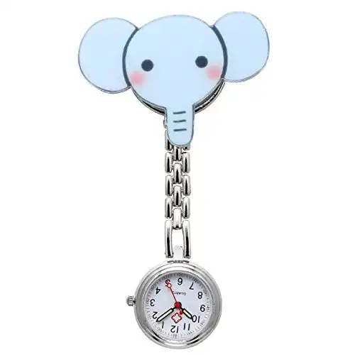 Schwesternuhr für Krankenschwestern im Cute Muster mit Clip-On Design