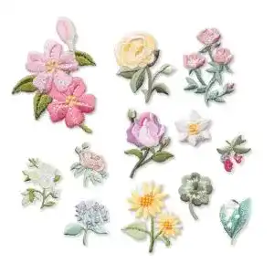 Cylocrya Patches 14 Stück Aufbügeln mit Blumenmotiven
