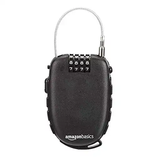 Kabelschloss Amazon Basics Einziehbar AB-BL101 mit 4-stelligem Zahlencode
