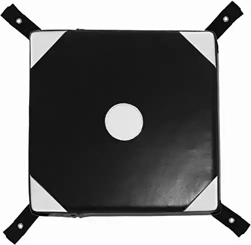 Wandschlagpolster Bay Wall Catcher 34 x 34 cm in Weiß und Schwarz aus PU-Leder