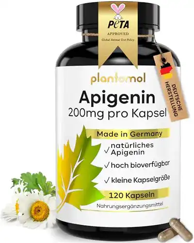 Pflanzliche Beruhigungsmittel Apigenin Kapseln 200mg von plantomol
