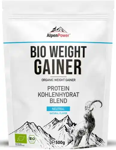 Alpenpower Bio Weight Gainer Neutral 500 g für Muskelaufbau