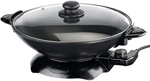 Elektro-Wok von Rosenstein & Söhne: Elektrische Wokpfanne mit Thermostat und 1.500 W