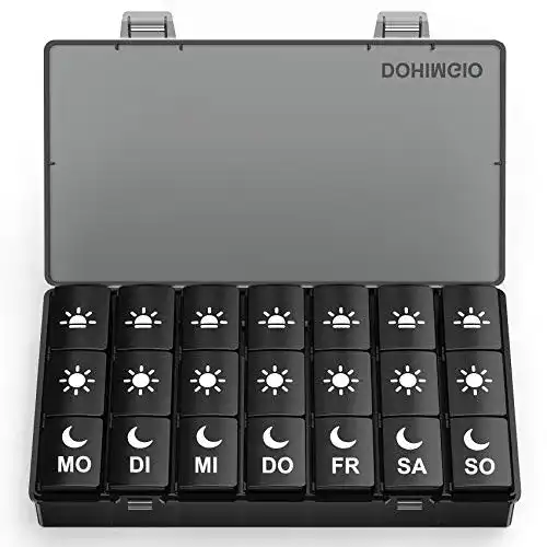 Medikamentendosierer Dohimgio Tablettenbox für 7 Tage mit 3 Fächern