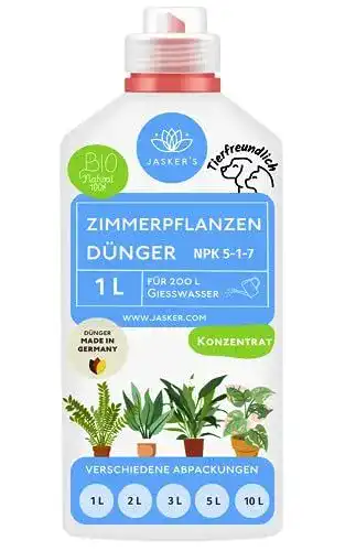 Bio Flüssigdünger für Zimmerpflanzen von Jasker’s – 1 Liter Konzentrat