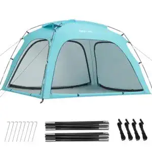 Glymnis Pop-up-Strandmuschel mit UV-Schutz und Windschutz für 3-4 Personen