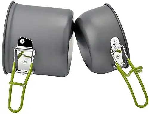 Camping Geschirr Set für zwei Personen aus Aluminium
