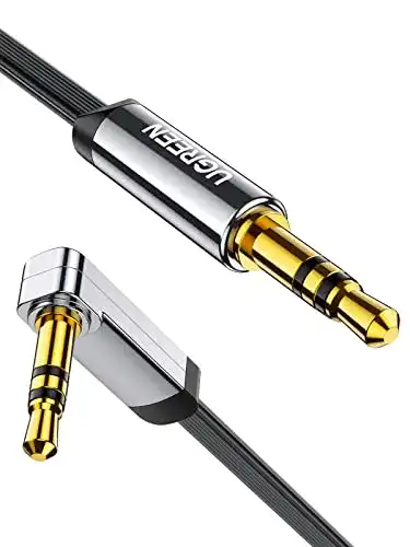 UGREEN Aux Kabel 3.5 mm Klinkenkabel mit 90 Grad Winkelstecker