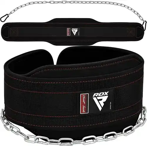 RDX Dip Gürtel 6 Zoll mit Kette und Karabiner für Gewichtstraining