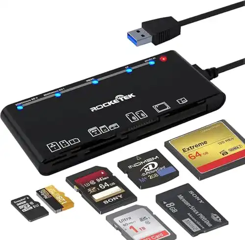 Rocketek USB 3.0 Kartenleser 7-in-1 für verschiedene Speicherkarten