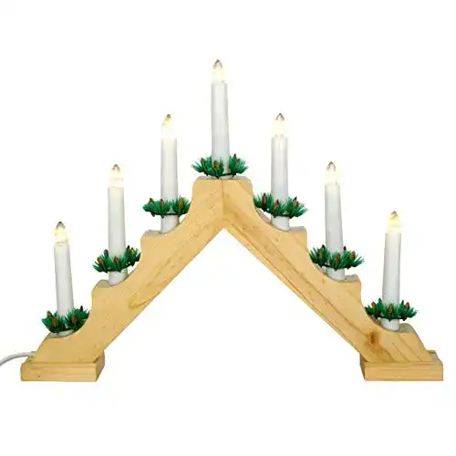 Schwibbogen aus Holz mit 7 LED Lichtern von Nipach GmbH