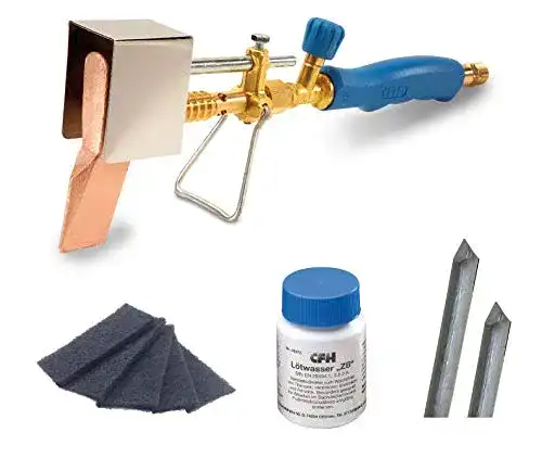 Dachrinnen Lötset CFH Set mit Kupferlötkolben und Lötzinn für Zinkblech