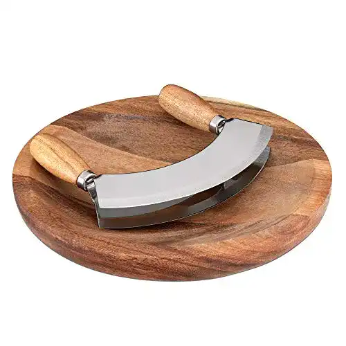 Navaris Wiegemesser und Kräuterbrett Set – 17×13,5 cm