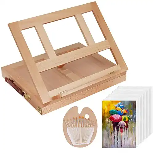 Kurtzy Kinder Staffelei Holz Set und Maler Set, tragbar