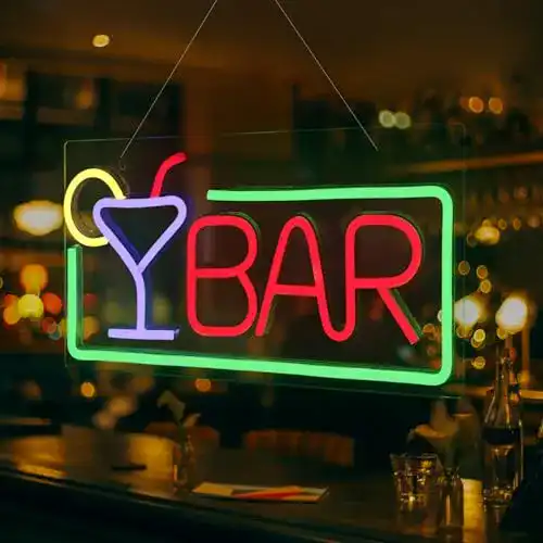 FITNATE Neon Schild Acryl Barschild mit USB Stromversorgung