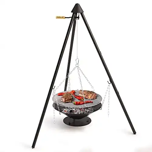 Schwenkgrill Barbecook Junko mit Dreibein-Gestell aus Holz