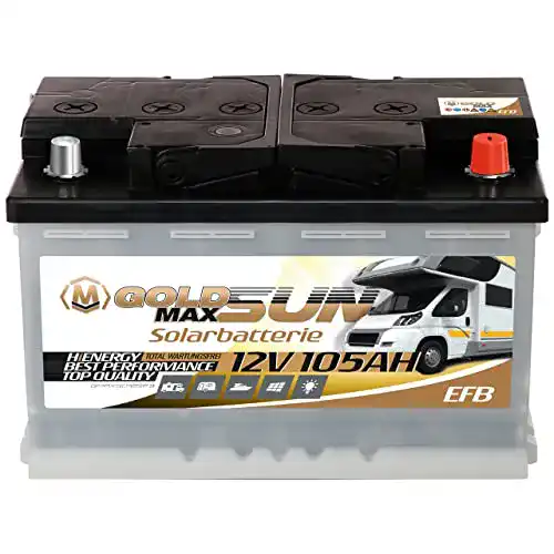 AGM-Batterie GoldMax 105Ah 12V für Wohnmobile und Solaranlagen