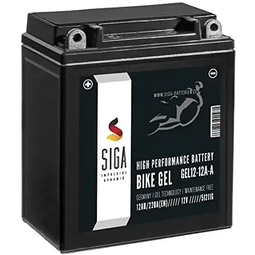 Motorradbatterie 12V 12Ah SIGA YB12A-A GEL für Motorräder
