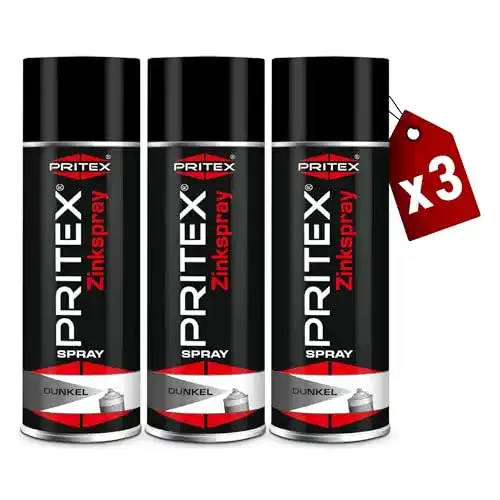 Zinkspray Pritex dunkel 3 x 400 ml Rostschutz für Metalle