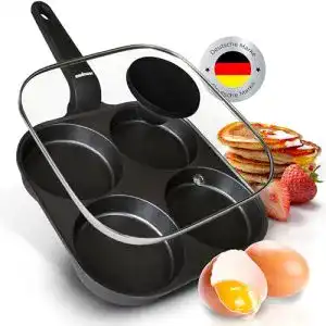 Endusor Spiegelei-Pfanne 21 cm induktionsgeeignet mit Deckel